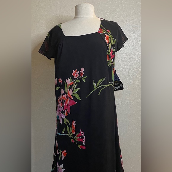 Mlle Gabrielle Black Floral Maxi Dress - Size 20 - Picture 8 of 14